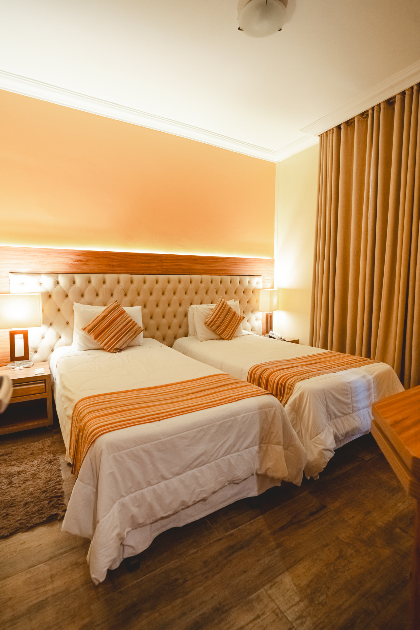 Detalhe do quarto double do Hotel Alles Blau